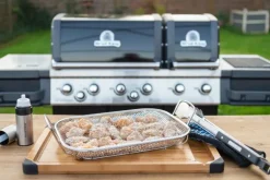 Grillform perforert 44x28x11 cm rustfritt stål