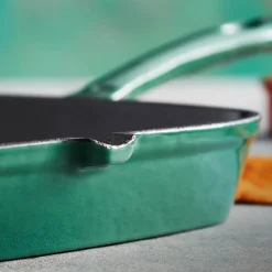 Grillpanne av støpejern 23 cm grønn