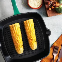 Grillpanne av støpejern 26 cm grønn