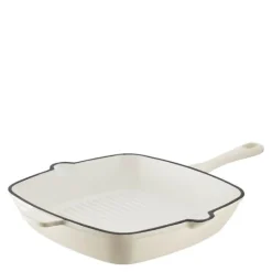 Grillpanne av støpejern 26 cm krem