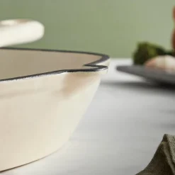 Grillpanne av støpejern 26 cm krem