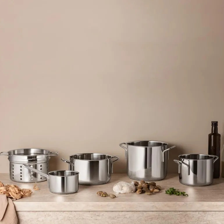 Grytesett 5 deler rustfritt stål