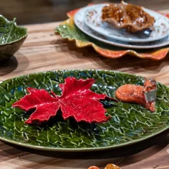 Gudrun skål 21 cm blad rød