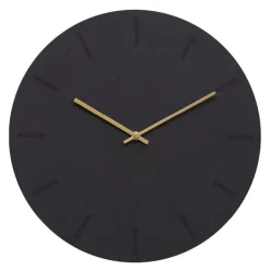 Gunpowder veggklokke 38 cm mørk grå m/gull viser