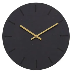 Gunpowder veggklokke 28 cm mørk grå m/gull viser