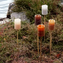 Hage Fakkel lysfakkel 10x7 cm pastellgul/bambus