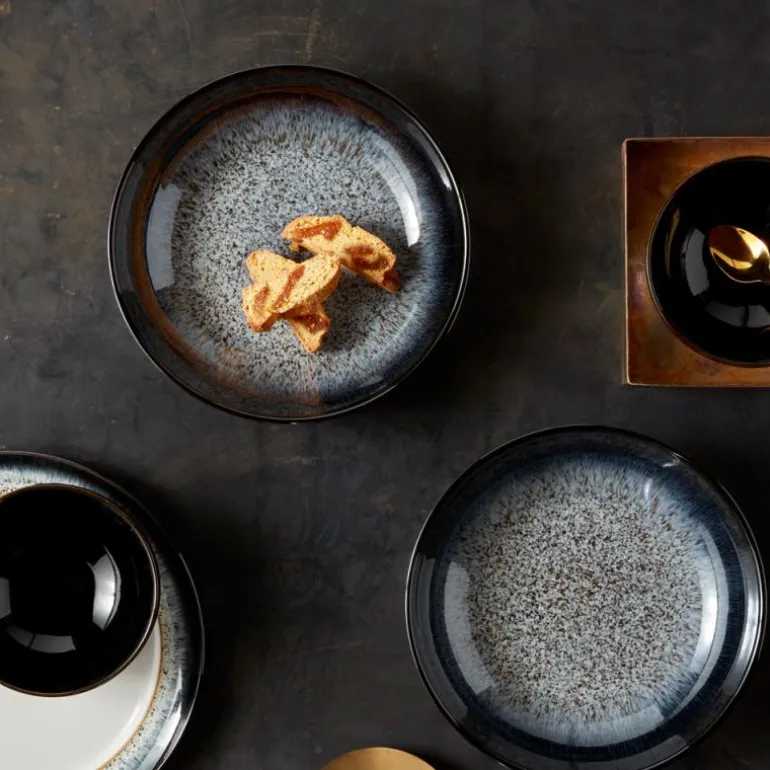 Halo pastaskål 4 stk blå/svart