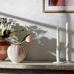 Hammershøi lysestake kubbelys medium hvit