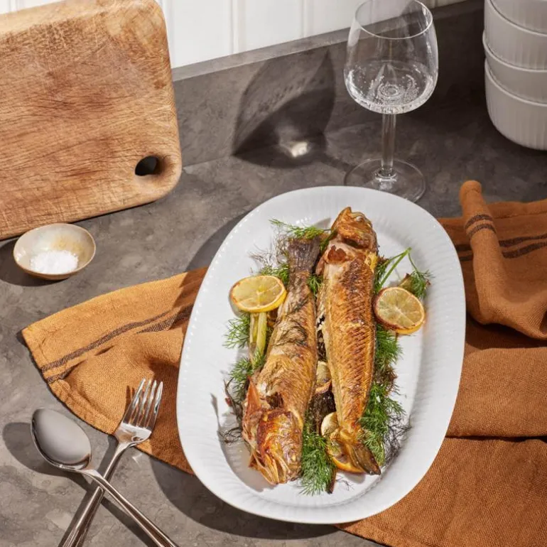 Hammershøi oval serveringsfat 40x22,5 cm hvit