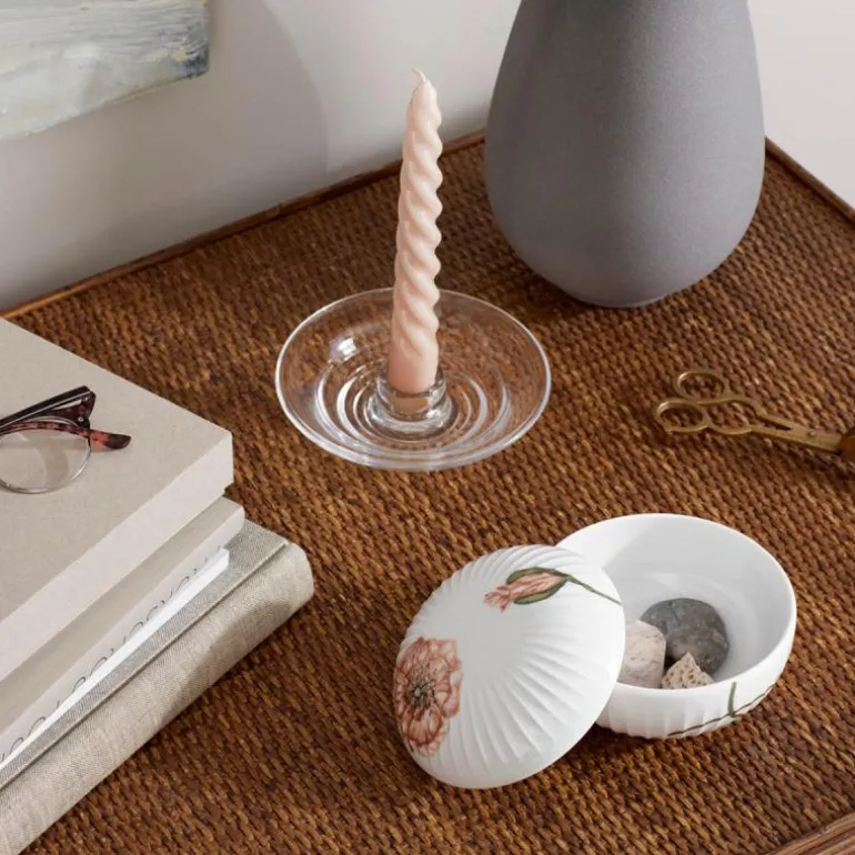 Hammershøi Poppy bonbonnier 12 cm hvit m/dekor