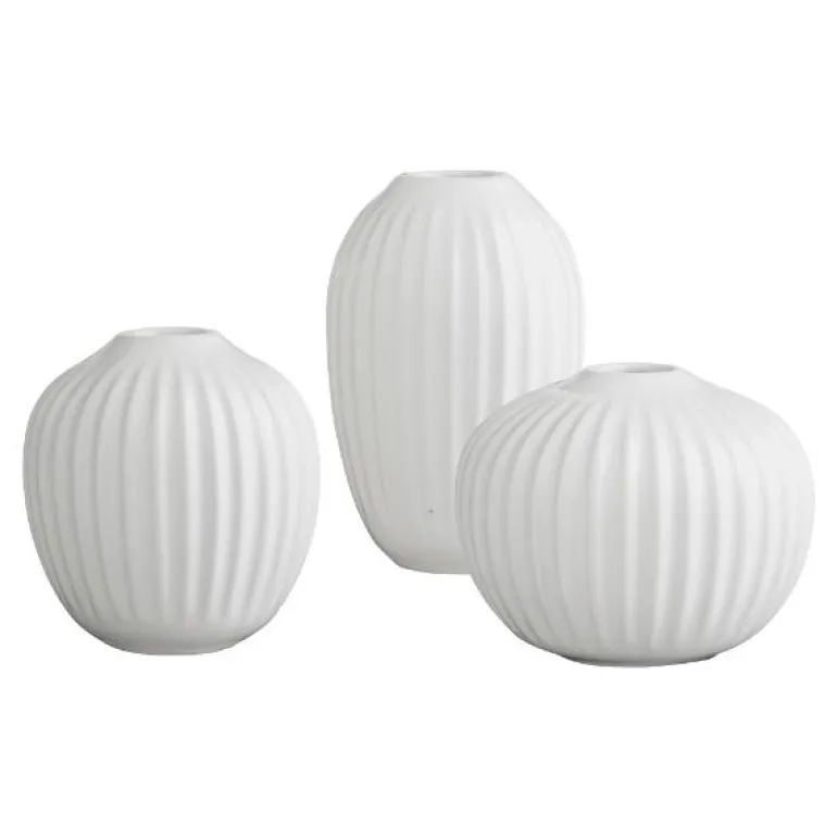 Hammershøi vase miniatyr 3 stk hvit