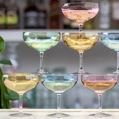 Happy champagneglass 28 cl blå