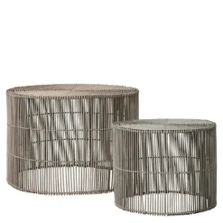 Harper sidebord 2 stk rotting 65x65x45 cm natur/grå