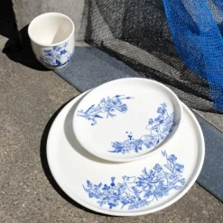 Haru tallerken 25 cm mummi hvit/blå