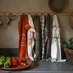 Harvest & Gatherings kjøkkenhåndkle organisk bomull 50x70 cm oliven/hvit