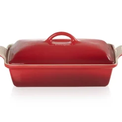 Heritage rektangulært fat med lokk 37,5x 24 cm cerise