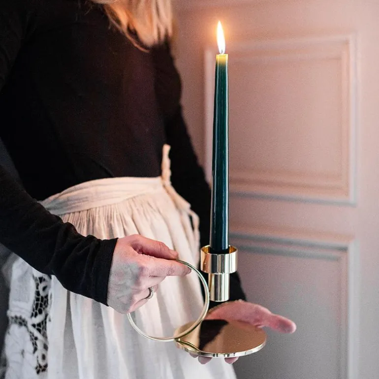 Herregårdslys 30 cm 6 stk mørk grønn