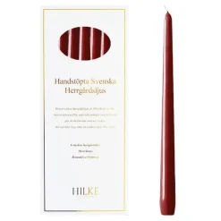 Herregårdslys 30 cm 6 stk vinrød glans