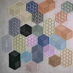 Hexagon bordskåner 16 cm fog blue