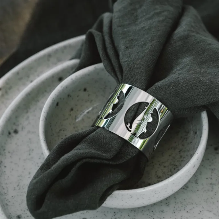 Hilke x Mummi serviettringer 5 cm 2 stk Mummipappa nikkelbelagt messing