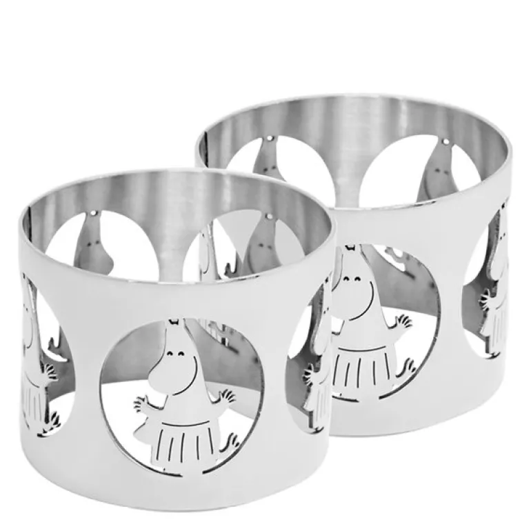 Hilke x Mummi serviettringer 5 cm 2 stk Mummimamma nikkelbelagt messing
