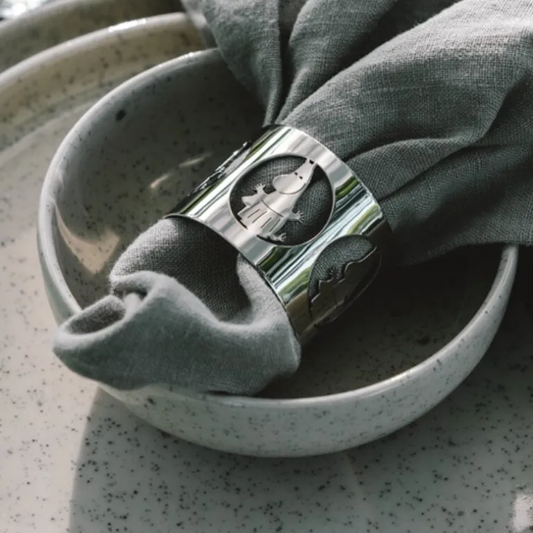 Hilke x Mummi serviettringer 5 cm 2 stk Mummimamma nikkelbelagt messing