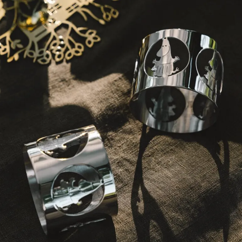 Hilke x Mummi serviettringer 5 cm 2 stk Mummimamma nikkelbelagt messing