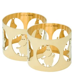 Hilke x Mummi serviettringer 5 cm 2 stk Mummitrollet messingbelagt