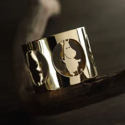 Hilke x Mummi serviettringer 5 cm 2 stk Mummitrollet messingbelagt