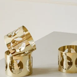 Hilke x Mummi serviettringer 5 cm 2 stk Mummitrollet messingbelagt