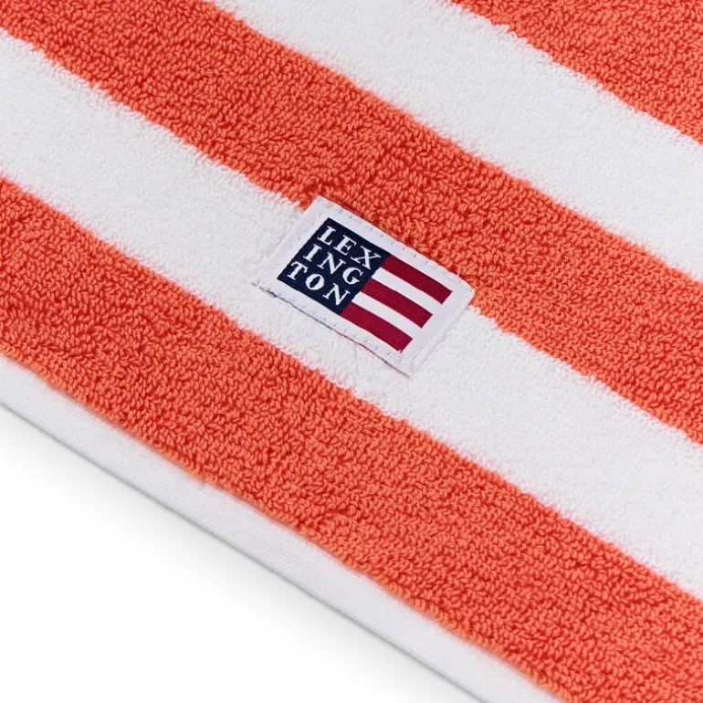 Håndkle blokkstriper 70x130 cm peach melon