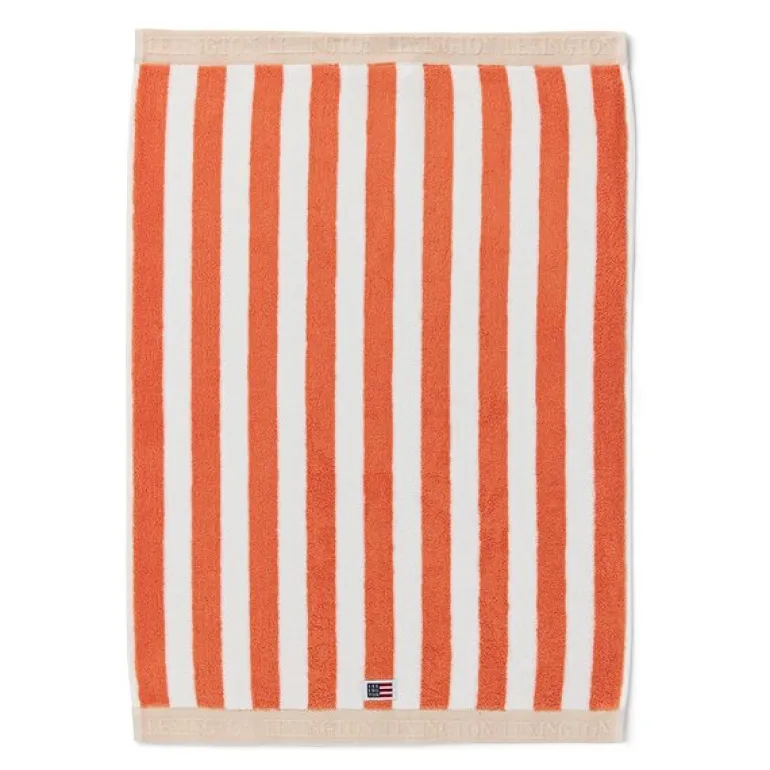 Håndkle blokkstriper 50x70 cm peach melon