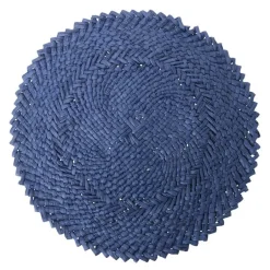 Håndvevd bordbrikke Ø38 cm blå