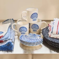 Håndvevd bordbrikke Ø38 cm blå