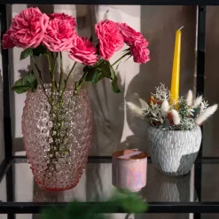 Hobnail egg vase 18 cm rosaline