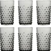 Hobnail glass 20 cl 6 stk grey smoke