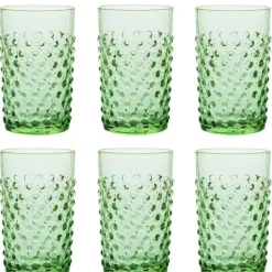 Hobnail glass 20 cl 6 stk light green