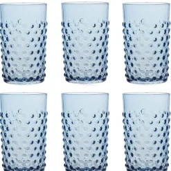Hobnail glass 20 cl 6 stk underlay blue smoke