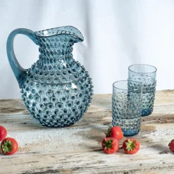Hobnail glass 20 cl misty blue