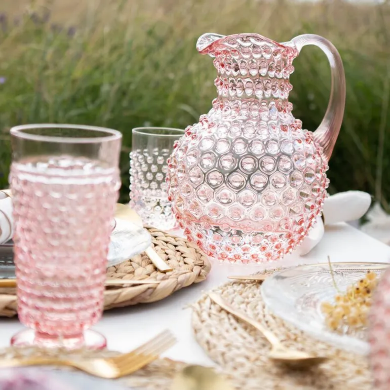 Hobnail karaffel 1L rosaline