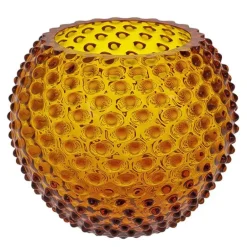 Hobnail vase 18 cm amber