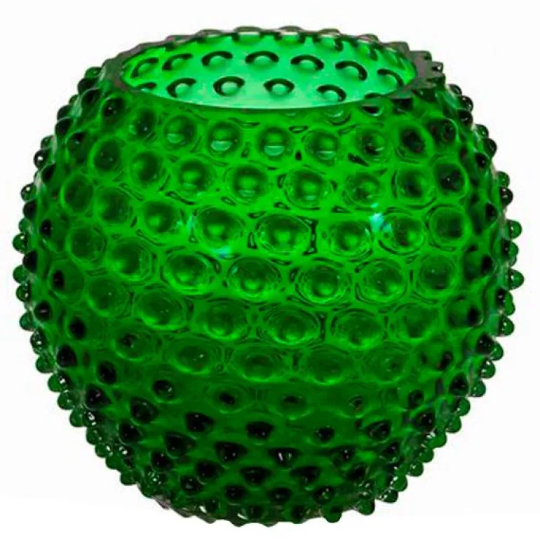 Hobnail vase 25 cm dark green