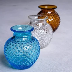 Hobnail vase med kant 18 cm crystal