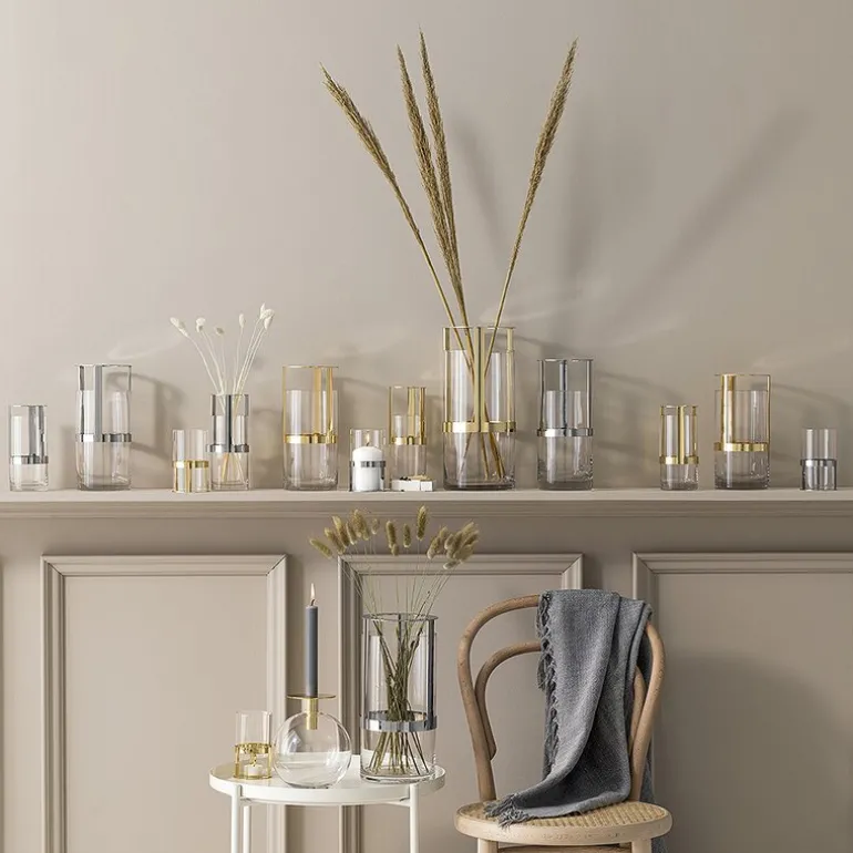 Hold vase justerbar 15x8 cm gull