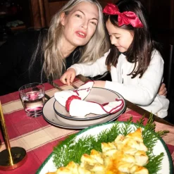 Holiday serveringsfat 42 cm hvit/grønn