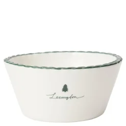 Holiday skål 14 cm hvit/grønn