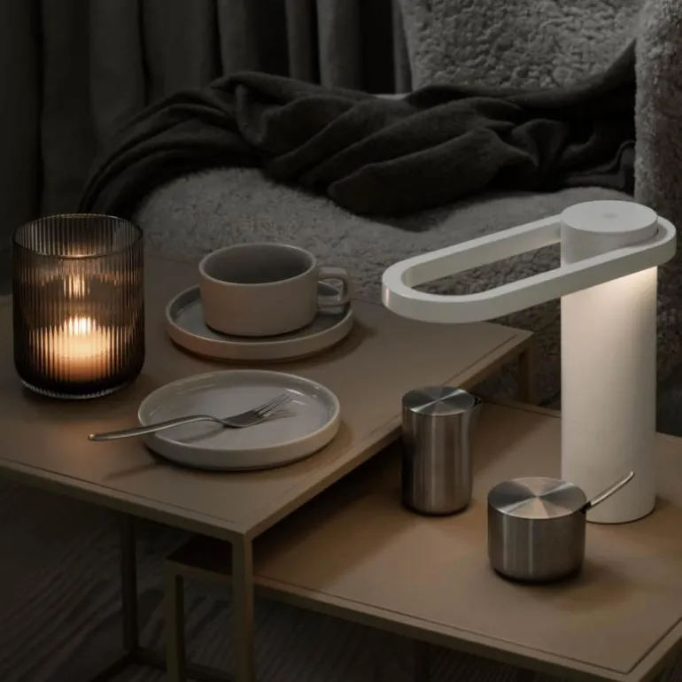 HOOP bærbar LED-lampe 22x9 cm hvit