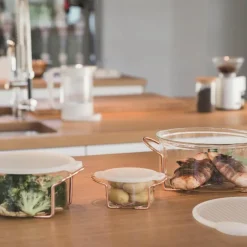 Hot pot glasskål m/stativ og silkonlokk 0,25L kobber