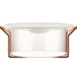 Hot pot glasskål m/stativ og silikonlokk 2,5L kobber