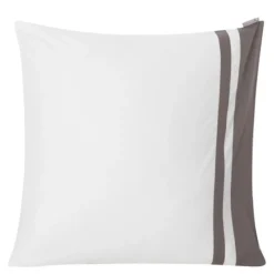 Hotel contrast putevar bomullssateng 65x65 cm hvit/charcoal